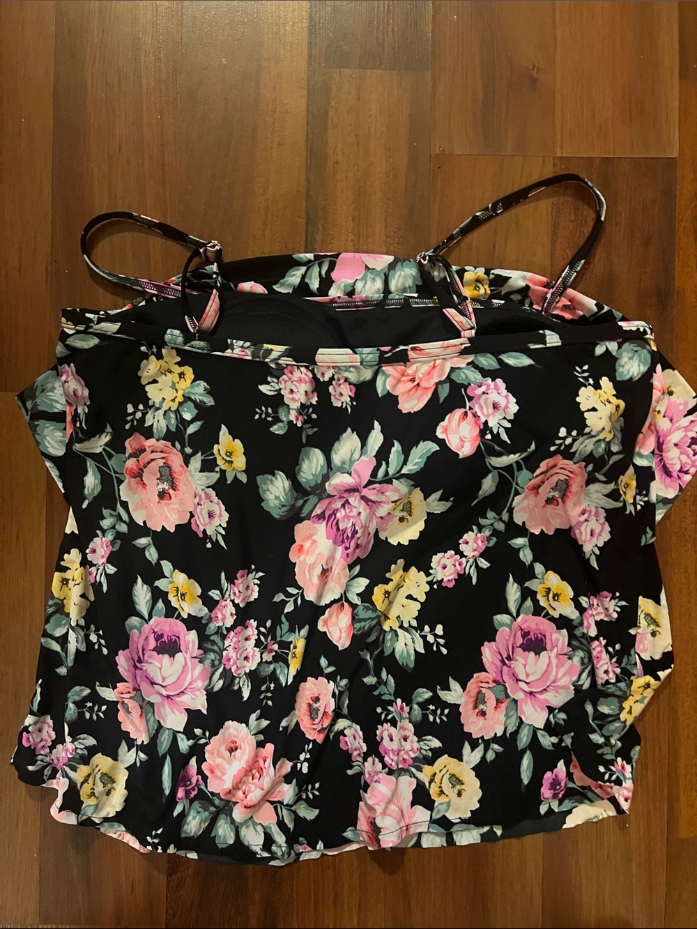 American Beach Floral Two-Piece Cami and Skirt Swim Suit Set Size XL - Picture 5 of 6